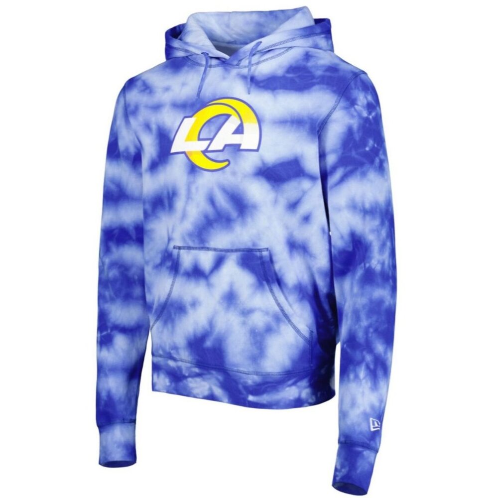 NFL Los Angeles Rams Chargers New Era Royal Team Tie-Dye Blue Hoodie Men’s S